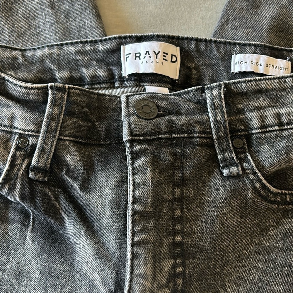 FRAYED Jeans Black Acid Wash 28